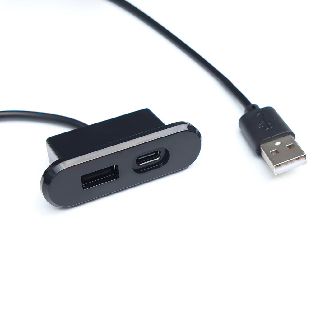 

Встраиваемые настольные розетки 1 USB-A + 1 Type-C ABS