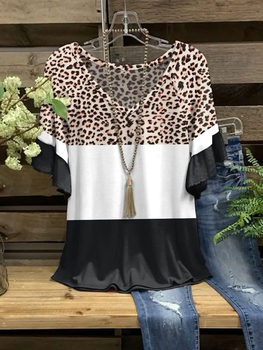 

Женский Повседневный Топ с леопардовым принтом