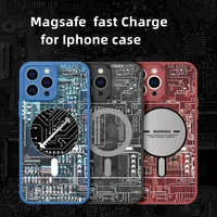 3d magsafe magnetic case for iphone 13 pro max 12 pro maxsupport for magsafe wireless charger luxury circuit board back cover