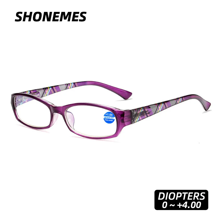 Фото SHONEMES прямоугольные очки для чтения, стильные женские очки для дальнозоркости, анти-синий свет, очки для пресбиопии, диоптрии + 1,50 2, 3, 4 №1