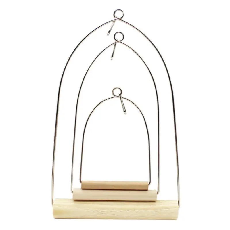 

Natural Wooden Pet Birds U-shaped Perch Parrots Hanging Swing Cage Toys Stand Climbing Holder Pendant for Parakeet 29EF