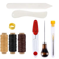 rorgeto leather craft sewing kit waxed thread sewing awl thimble hand quilting needles awl tool bone folder repair tools