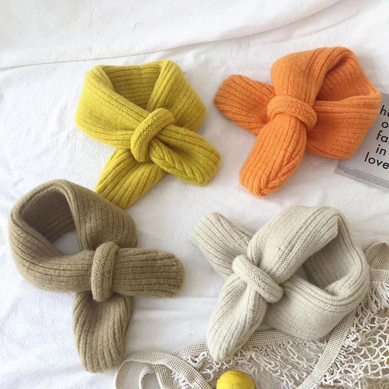 

Мягкий Вязаный детский шарф, зимние теплые шарфы для младенцев и малышей, модные теплые шарфы для девочек и мальчиков, детский нагрудник