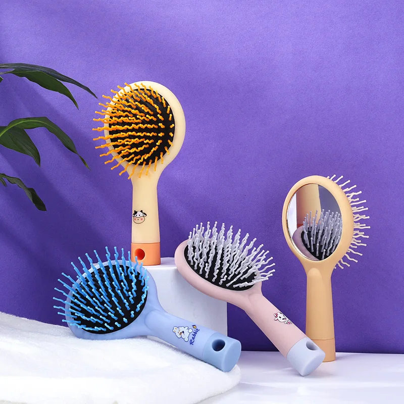 

Антистатическая расческа для волос для детей мультяшная Милая расческа для волос Массажная Расческа для девочек с зеркалом аксессуары для ...