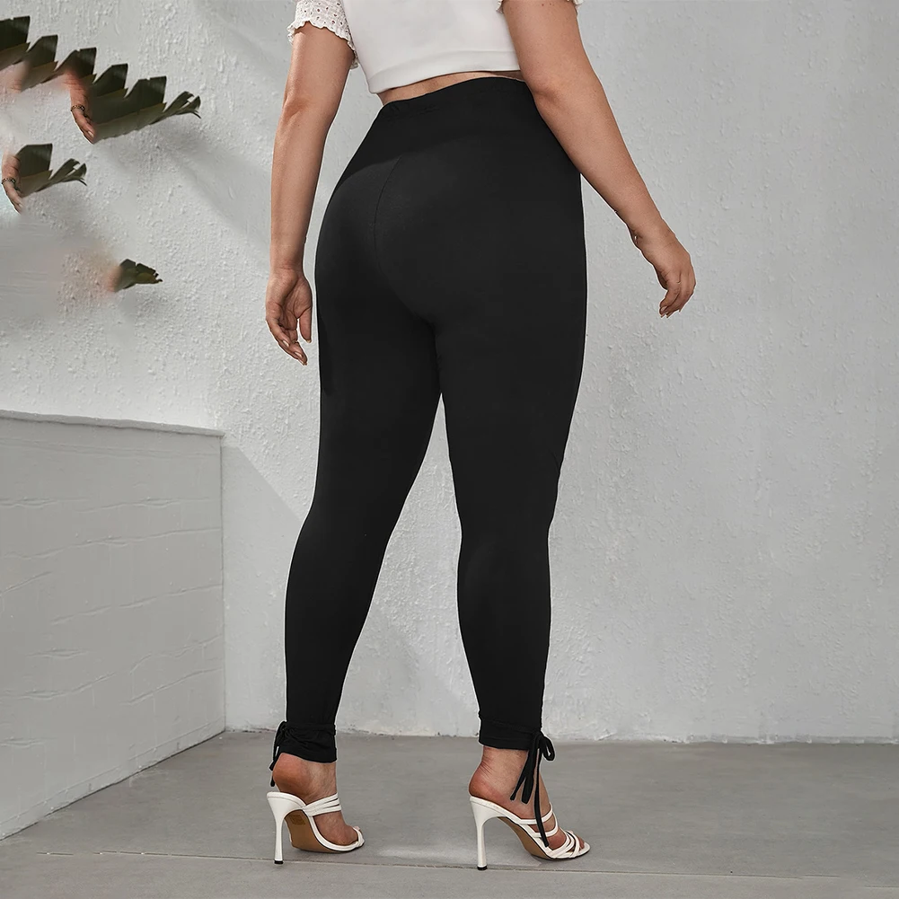 

New Style L~4XL Women Plus Size Casual Leggings Autumn Fashion Black Trousers High Waist Pants Soft And Comfortable