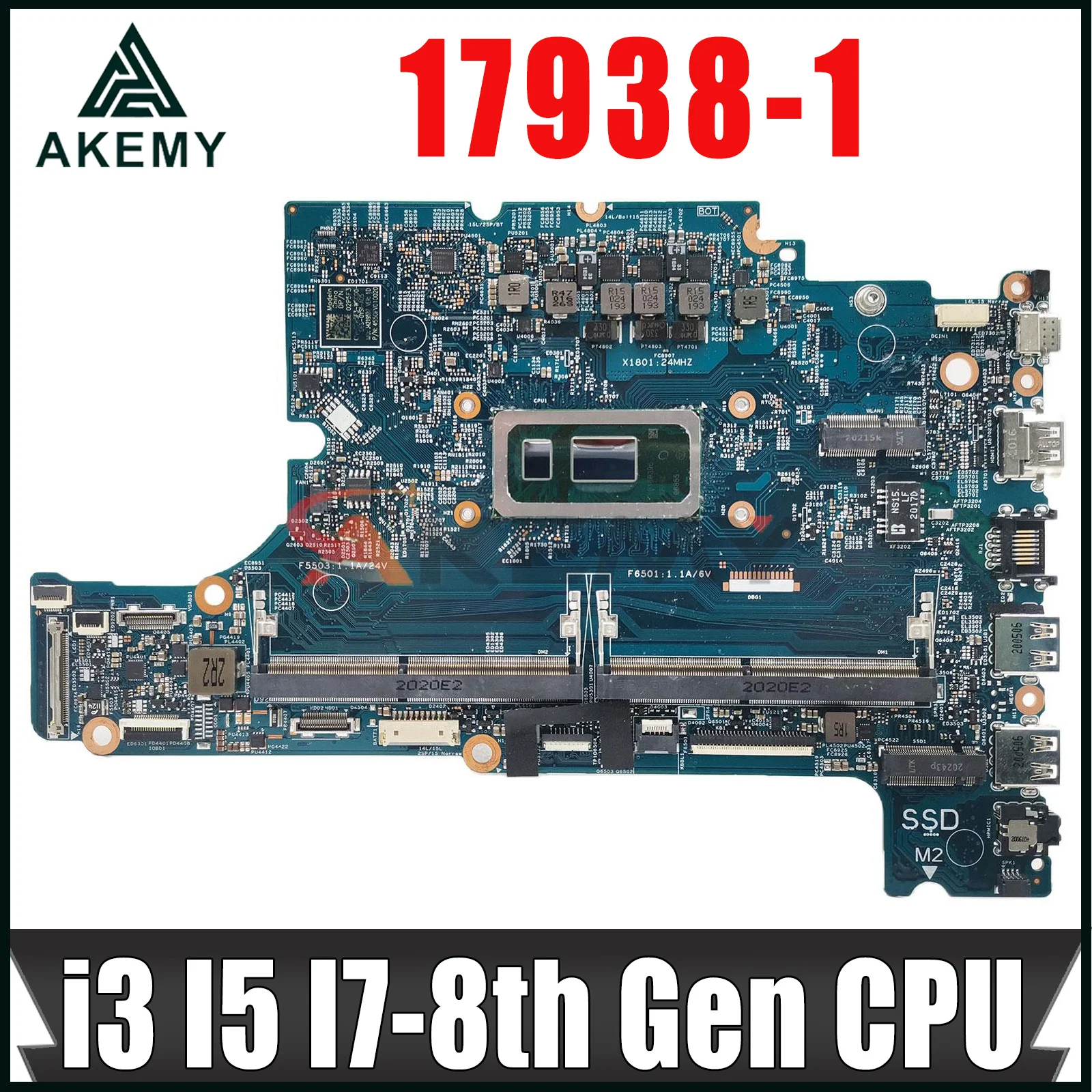 

17938-1 For Dell Latitude 3400 3500 Laptop Motherboard with i3-8145U I5-8265U I7-8565U CPU CN-0XTJ0V 100% Fully tested