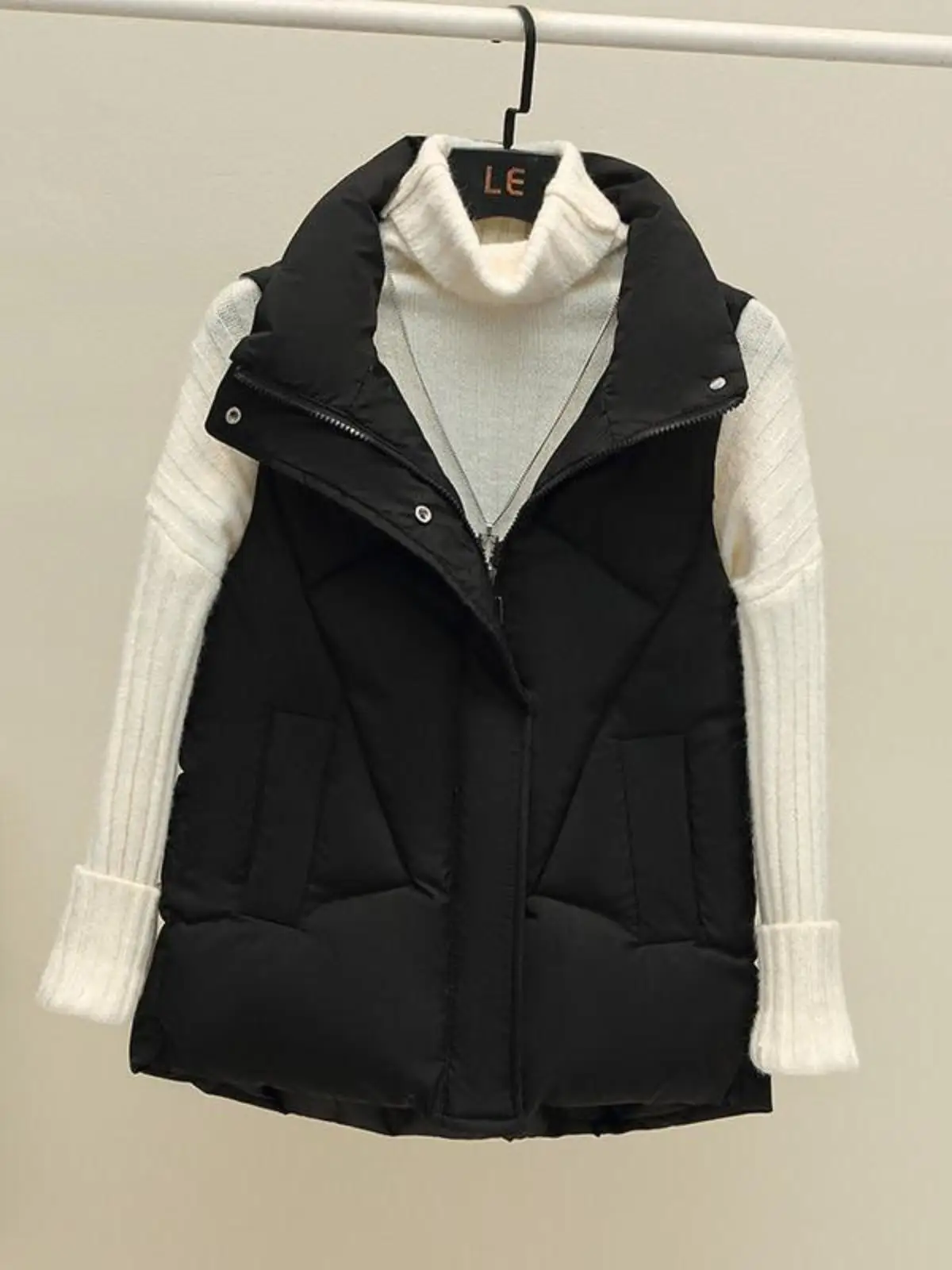 Клетчатый жилет Цинцзян студенческий зимний корейский свободный верхняя одежда