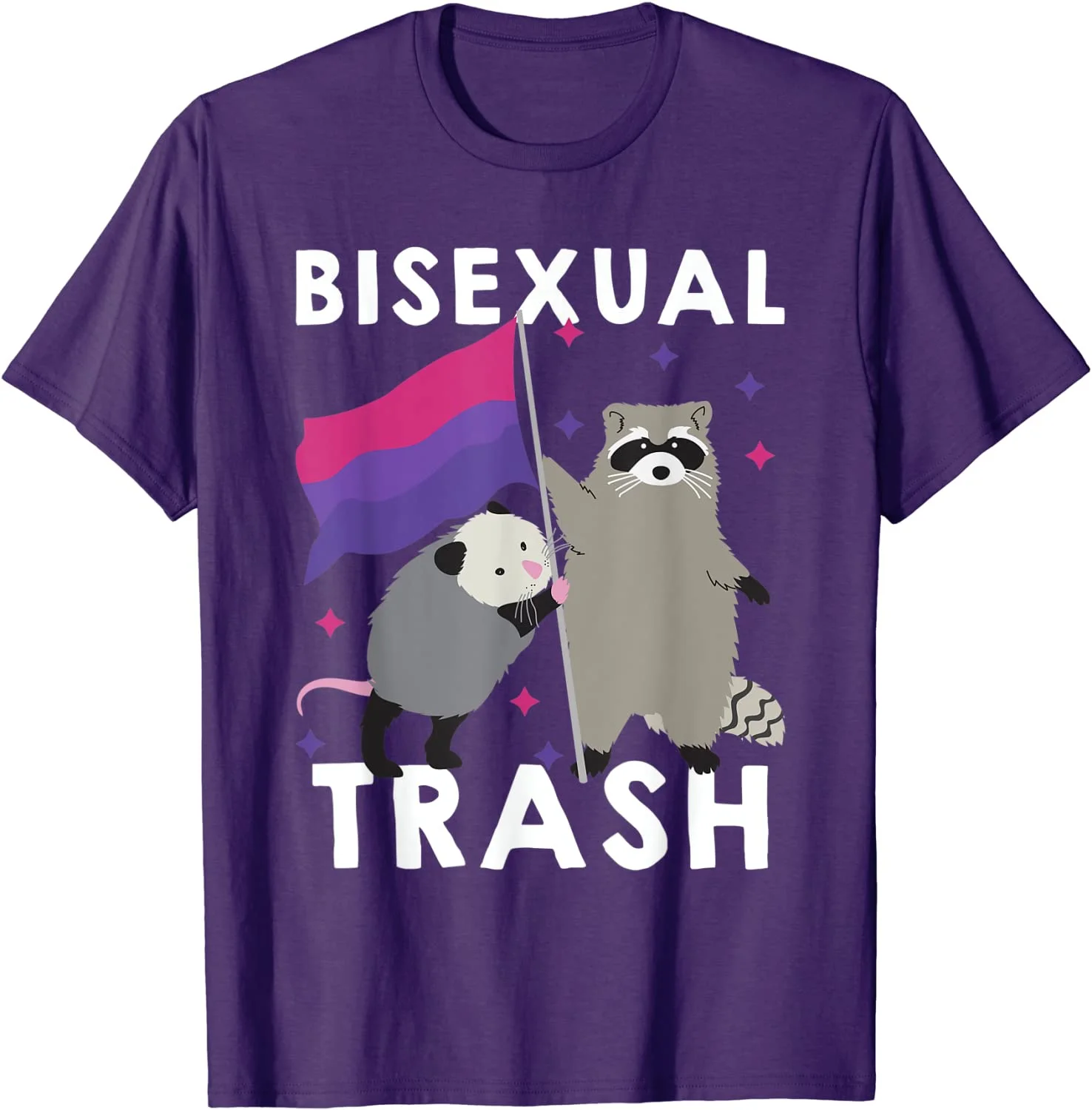Бисексуальная мусорная рубашка гордость Радуга енот Possum футболка |