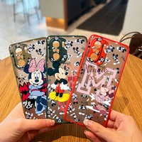 cute minnie mickey for xiaomi redmi note 11 10 10s 9t 9s 9 8 pro 5g 7 6 5 5a prime frosted translucent soft phone case