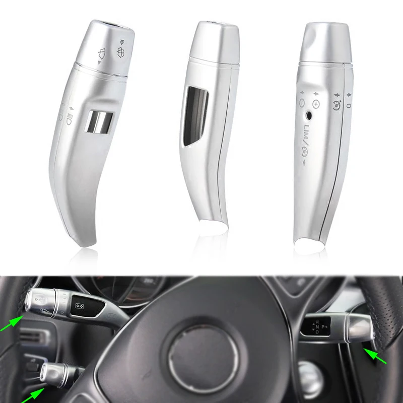 

for Mercedes Benz CLA GLC C E S Class W205 W213 ABS Chrome Wiper Shift lever Cruise Covers Frame Stickers kit Trim