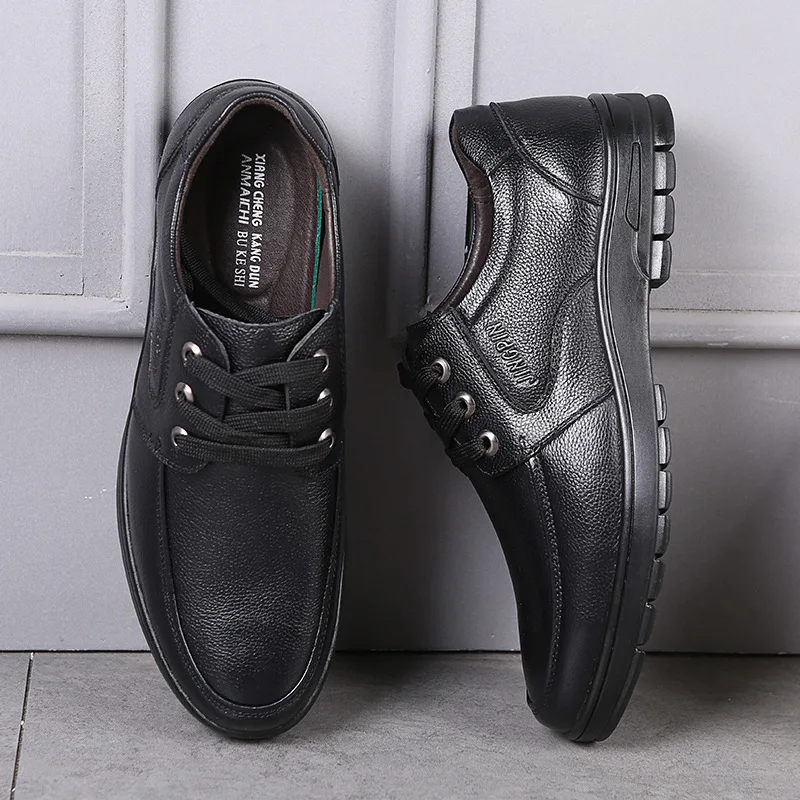 

Leather shoes leather low-top flat bottom security thick bottom deodorant non-slip wear-resistant dirty work site shoes men