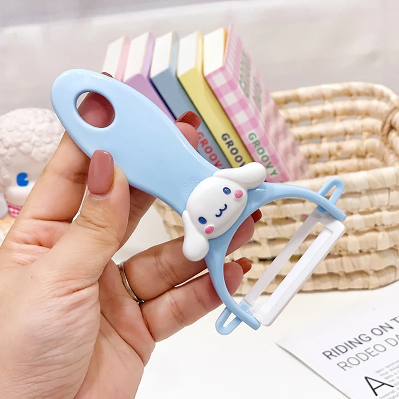 

Нож для чистки овощей Hello Kitty Sanrio Cinnamoroll Kuromi, мультяшный нож для чистки фруктов, картофеля, моркови, строгальный Нож Для дыни, керамическое лез...