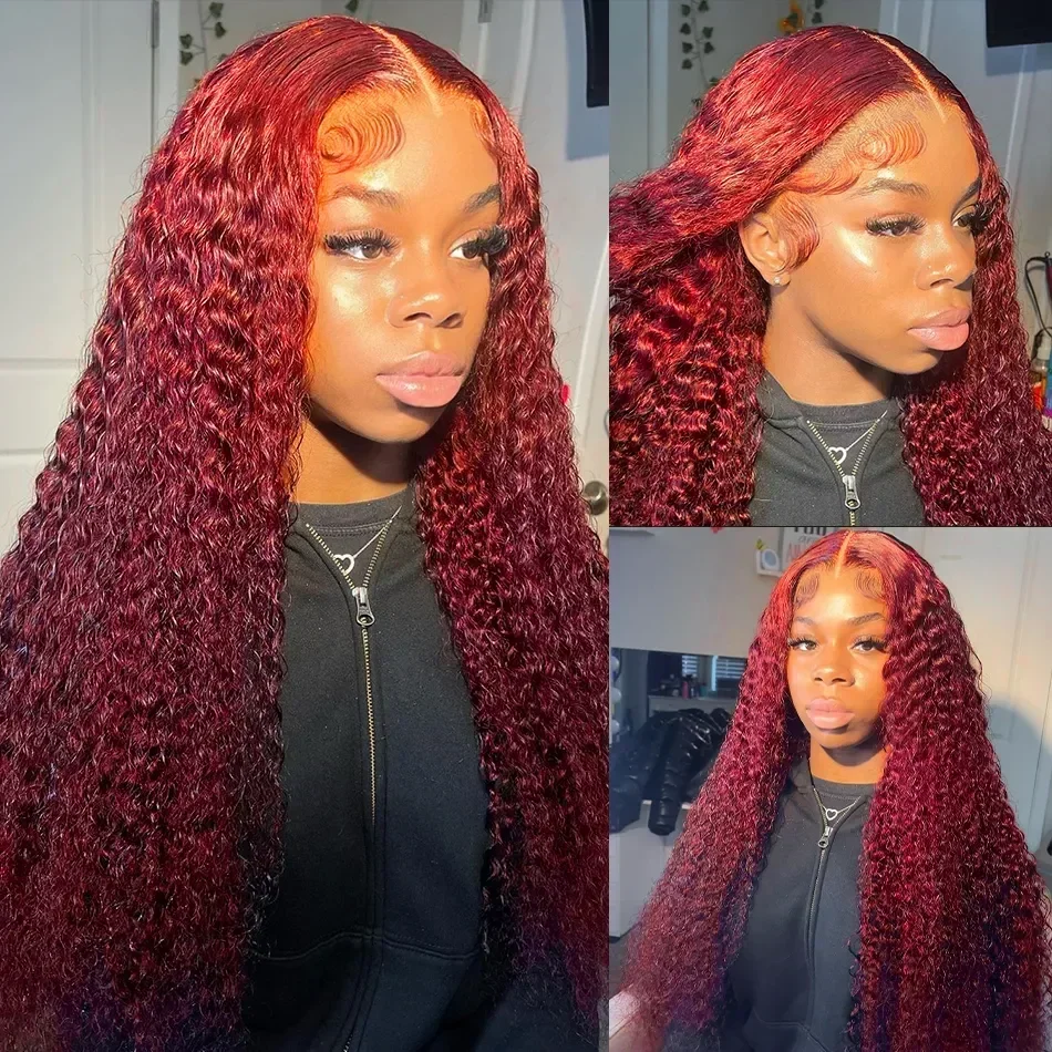 13x6 Бразильский Highlight 99j Bordovski Wave Парик Из Натуральных Волос На Прозрачном Кружеве