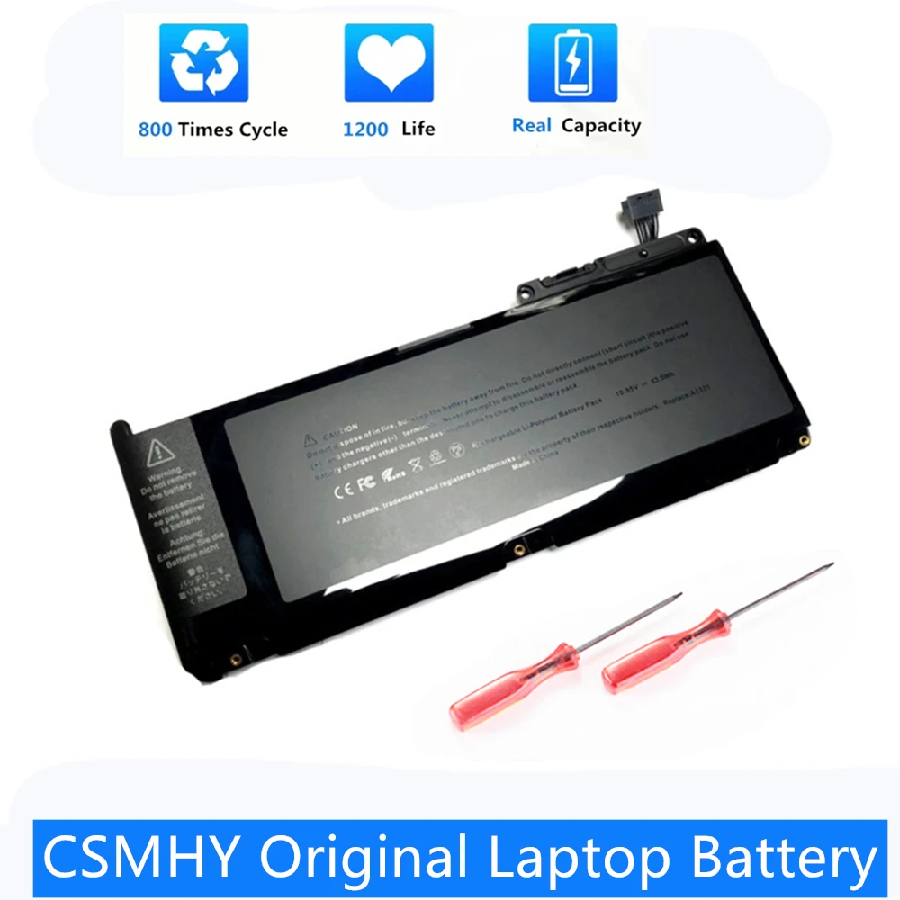 CSMHY Original Laptop New A1331 10.95V 63.5WH Laptop Battery For Apple MacBook 13.3"A1342 Unibody MC207LL/A MC516LL/A 020-6809-A