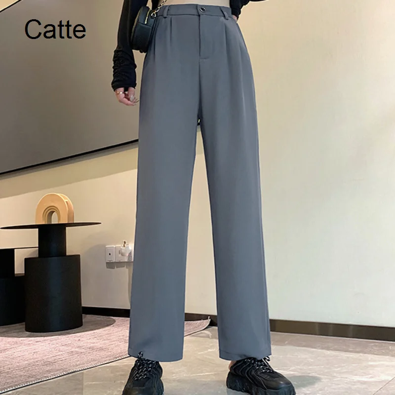 

Suit Pants Women's Spring And Autumn 2021 New Korean Version Loose Hanging Feeling Wide Leg Pants High Waist Casual
