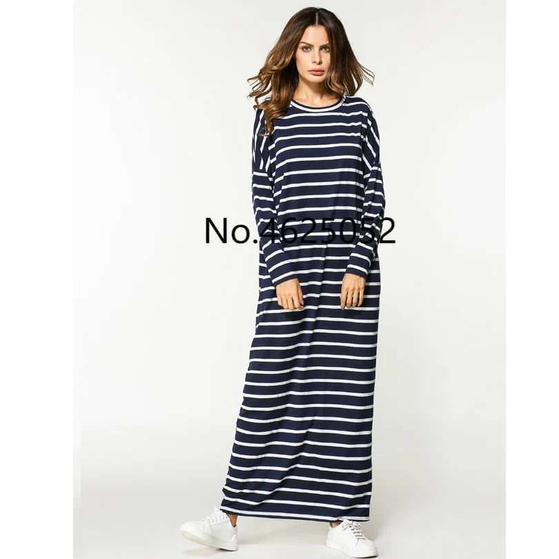 

2019 Muslim Stripe Long Maxi Hijab Arabic Dress Dubai Abaya Robe Gowns Kimono Jubah Ramadan Arab Islamic Clothing Kaftan Yukata