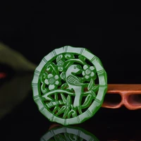 hot selling natural hand carve hetian jasper green hollowed out pingan ruyi necklace pendant fashion jewelry men women luckgifts