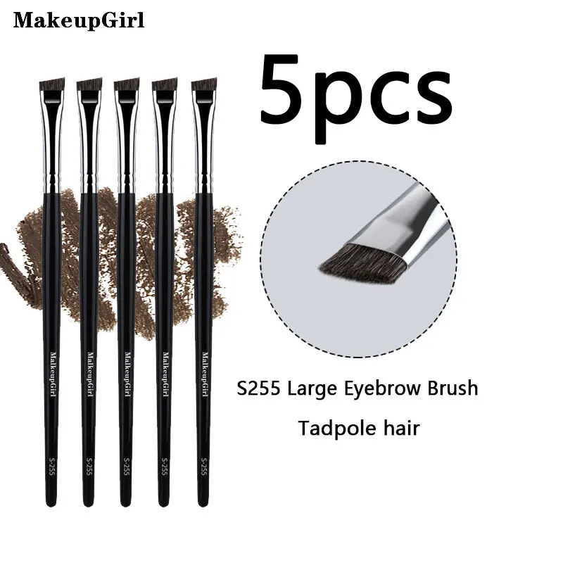 

MakeupGirl Sickle Eyeliner Brush Professional Makeup Brushes Set Thin Fine Angle Flat Eyebrow Precise Detail Brush Make Up Tools