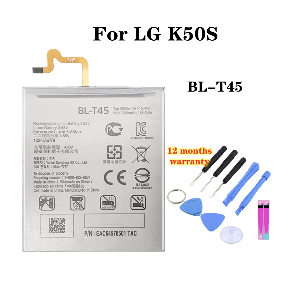 

High Quality BLT45 BL-T45 Battery For LG K50S 2019 LMX540HM X540 X540EMW 4000mAh BL T45 Phone Battery Bateria + Tools ,In Stock