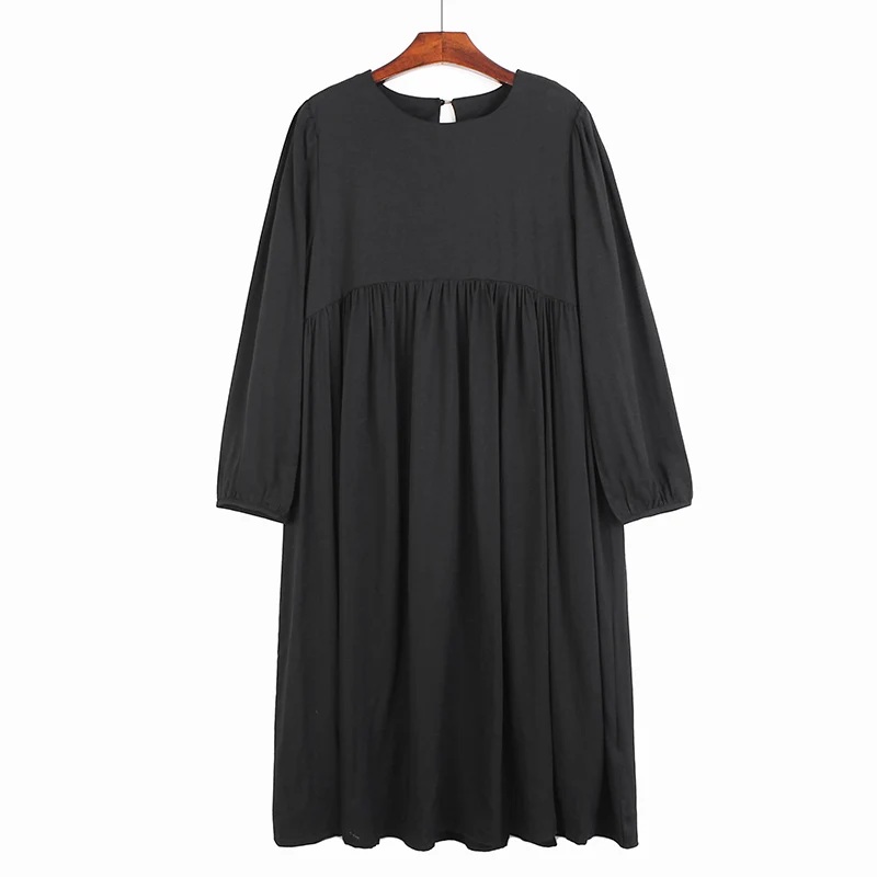 

Женское однотонное платье evlook с длинными рукавами, Корейская версия, осень 2022, новые свободные элегантные повседневные женские платья с выс...