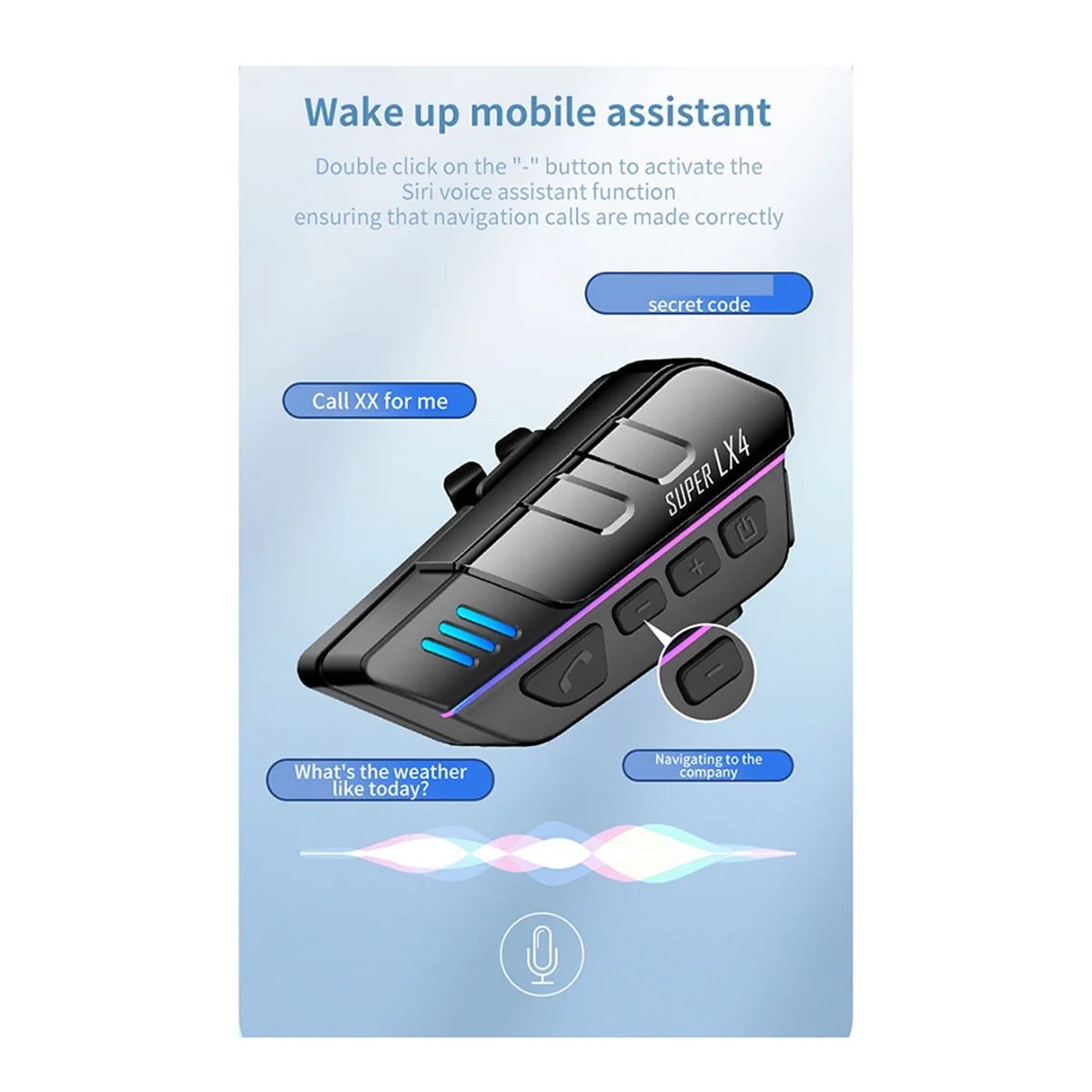 

LX4 Bluetooth Motorcycle Helmet Headset Wireless Handsfree Call Waterproof Stereo Anti-Interference Earphone Black