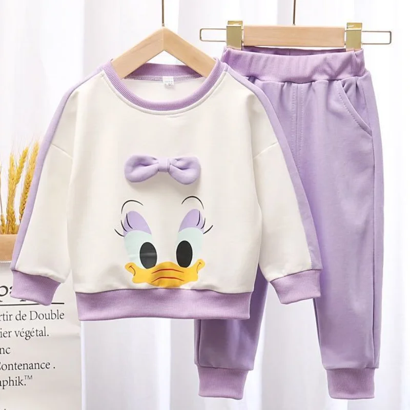 

Disney Girls Clothing Set Cartoon Mickey Mouse Daisy Sports Sweater Set Toddler Girl Clothes Girls Outfits School Girl Outfit