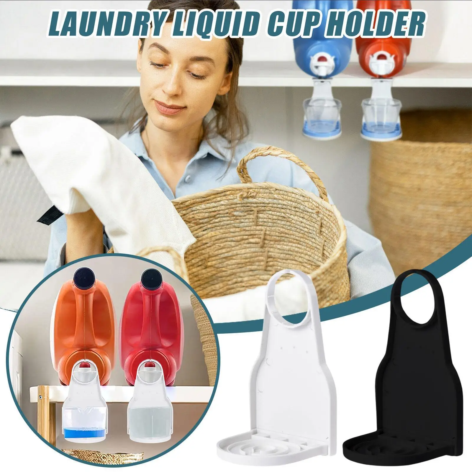 

Laundry Detergent Drip Catcher to Prevent Mess Detergent Slides Under Soap Tub Cup Bath Organizers Station Laundry Holder F3N3