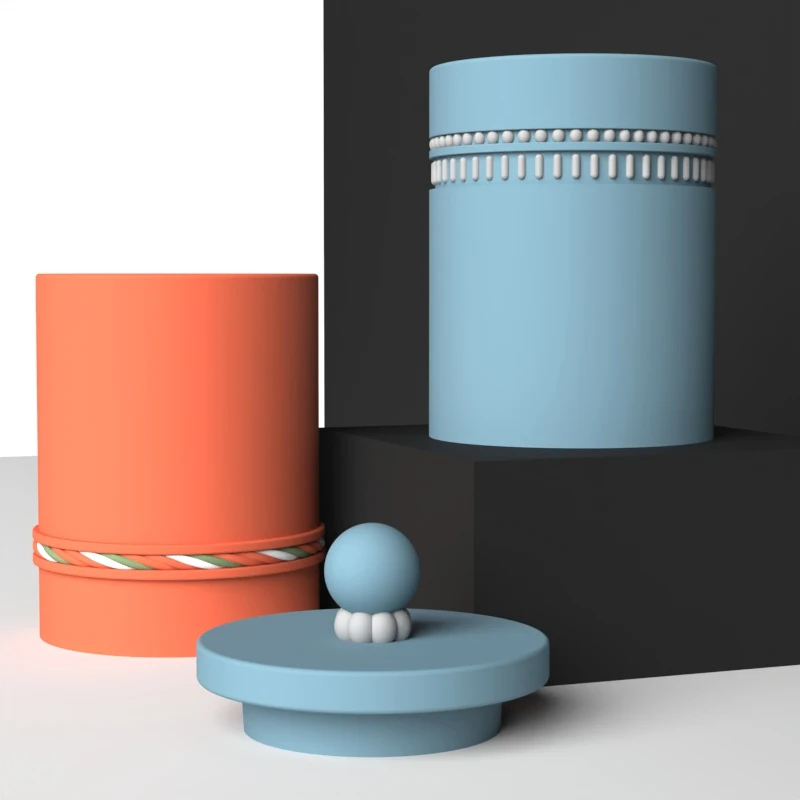 Креативная свеча емкость для бетонных свечей с крышкой форма цилиндрических