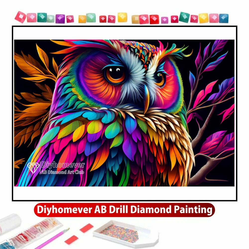 

Owl 5D DIY AB Diamond Painting Mosaic Fantasy Cute Animal Art Cross Stitch Rhinestones Handmade Embroidery Home Decor Gift