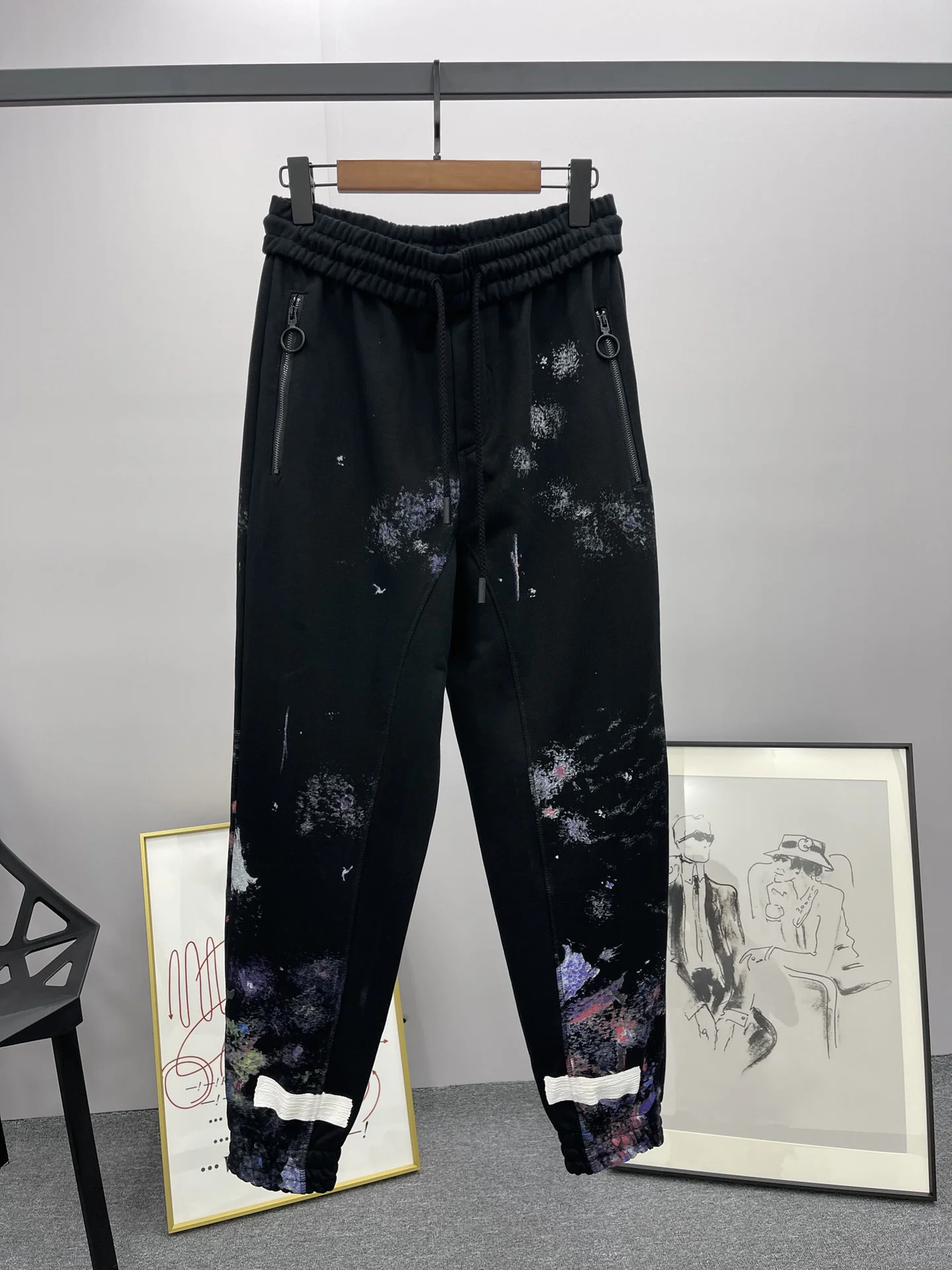 

and winter Autumn quality men's 100% high-density cotton street fashion couple casual pants 490g