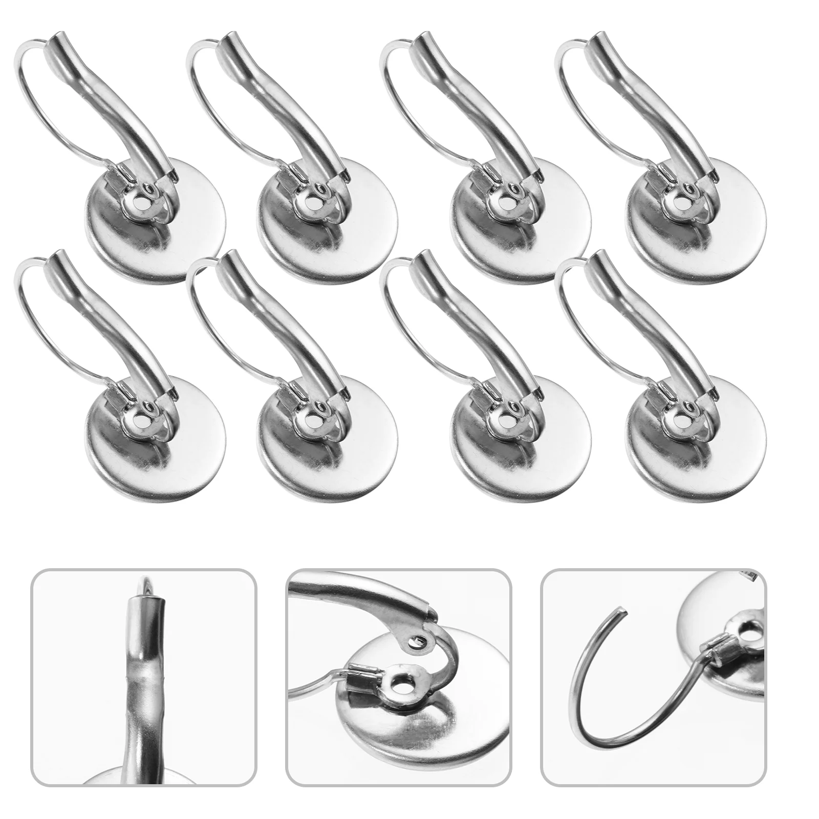 

10 Pcs Ear Hook Stainless Steel Hooks DIY Tray Round Jewelry Findings Wire Earrings Base Making Accessories
