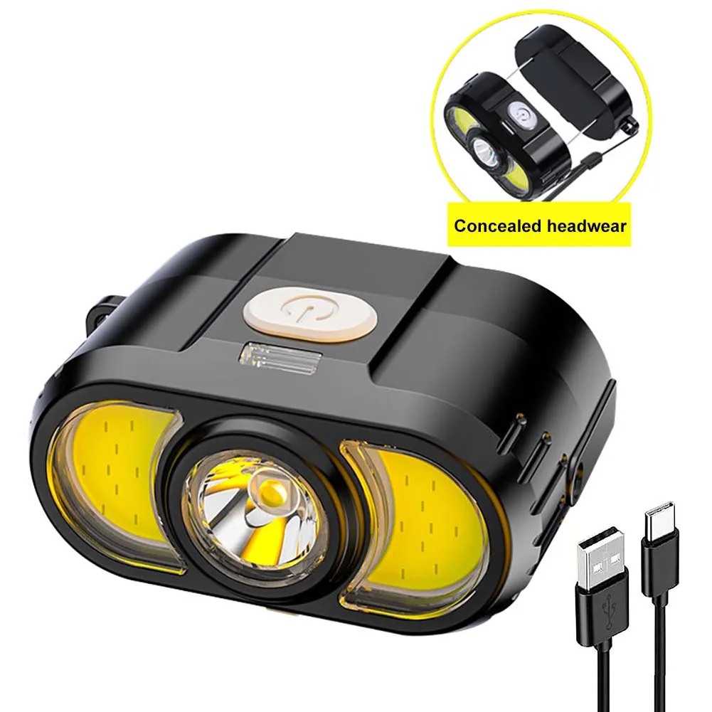 

LED Head-mounted Flashlight 5 Lighting Modes 150LM Emergency Light Type-C USB Rechargeable for Outdoor Camping Fishing Hiking