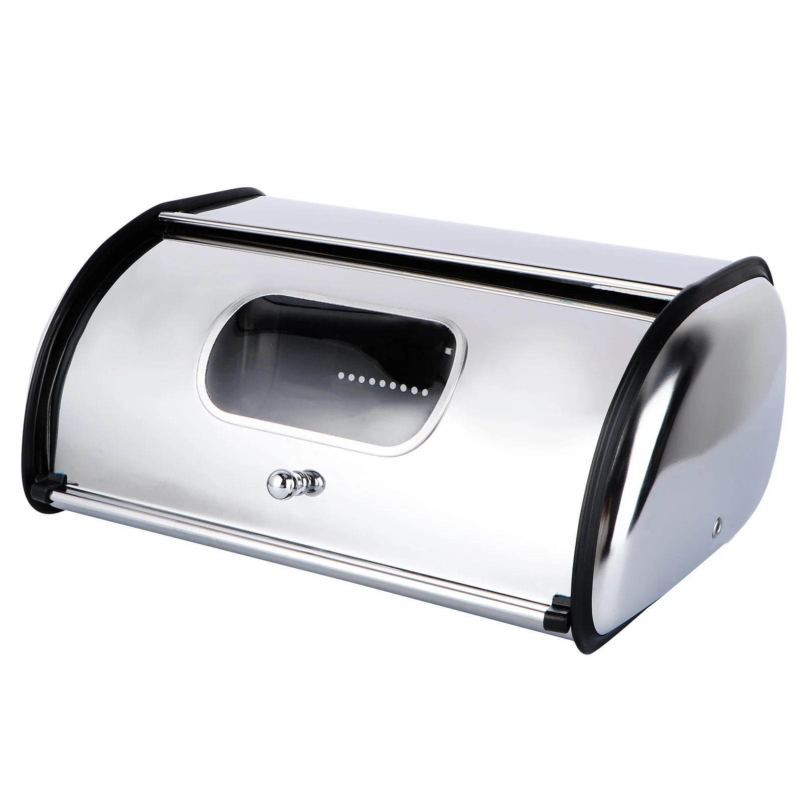 

Bread Box for Kitchen Stainless Steel Roll Bread Bin Silver Bread Storage Holder with Lid Large Capacity Bread Breadbasket