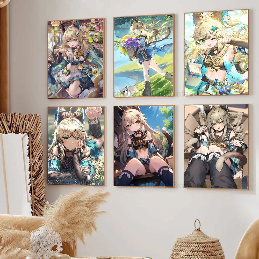Игровой постер Genshin Impact Kirara бумажный с принтом для дома гостиной спальни входа в