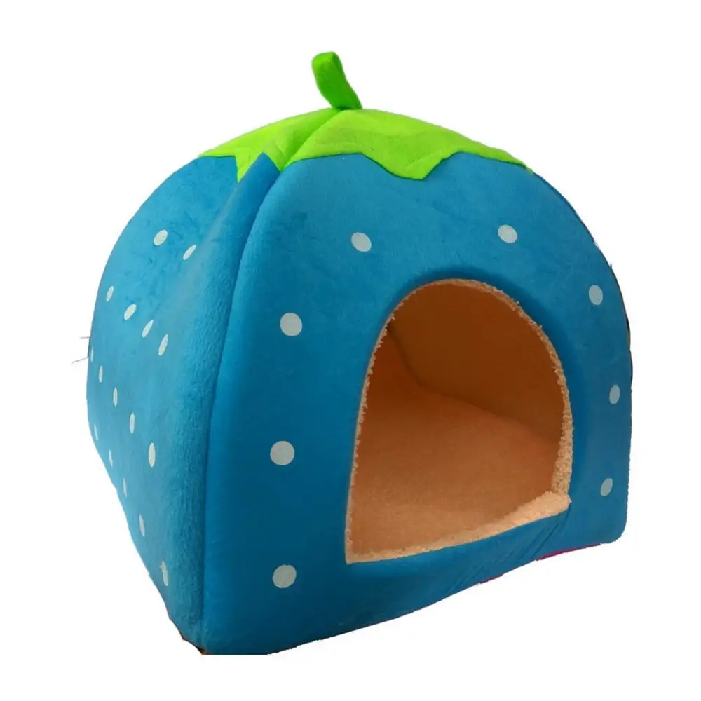 

Foldable Kennel Soft Pet House Warm Strawberry Dog Puppy Cats Indoor Bed Tent