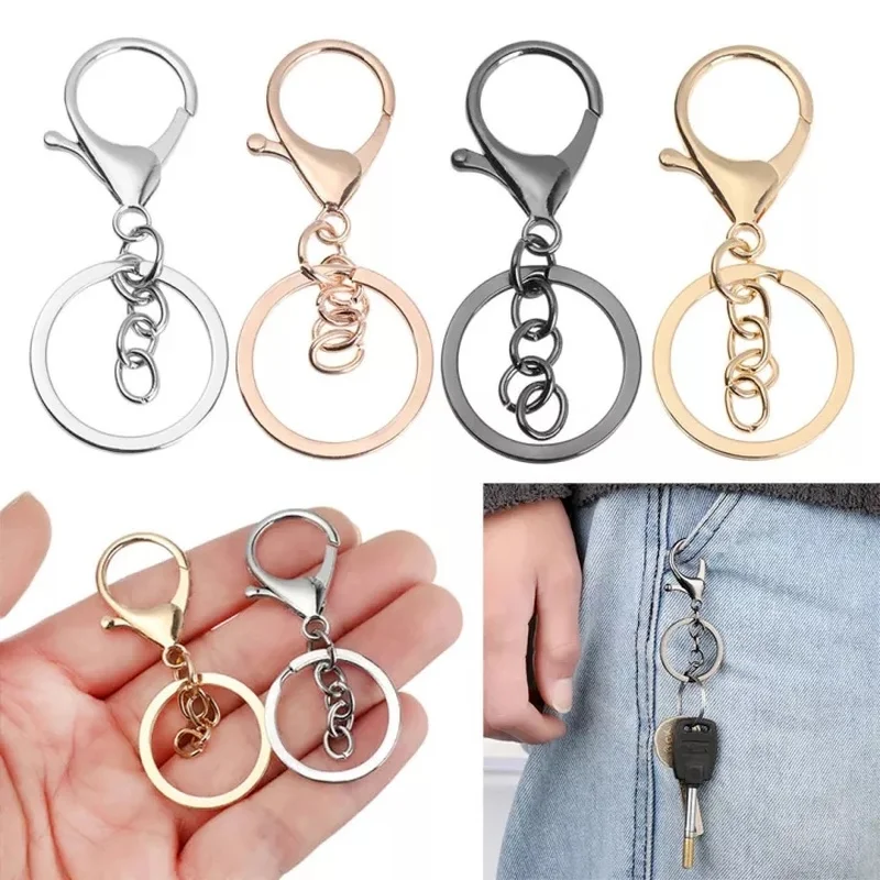 

5pcs Lobster Clasps Swivel Trigger Snap Hooks Bag Keychain Waist Buckle Key Ring Keys Pendants Holders Metal Key Chains
