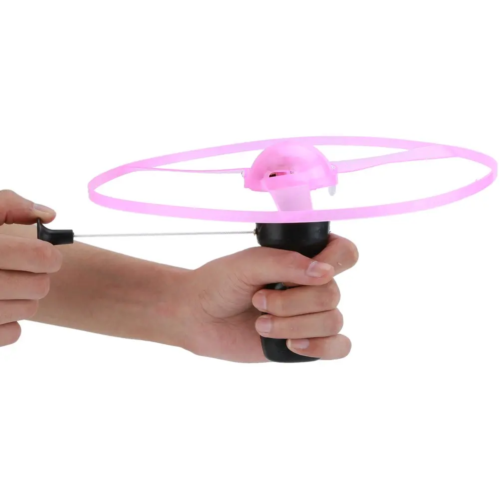

Funny Spinning Flyer Luminous Flying Disk Led Light Handle Flash Flying Toys For Kids Outdoor Game Random Color