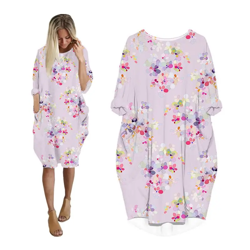 

Платье женское средней длины с длинным рукавом, модная повседневная винтажная одежда в Корейском стиле, большие размеры, на лето