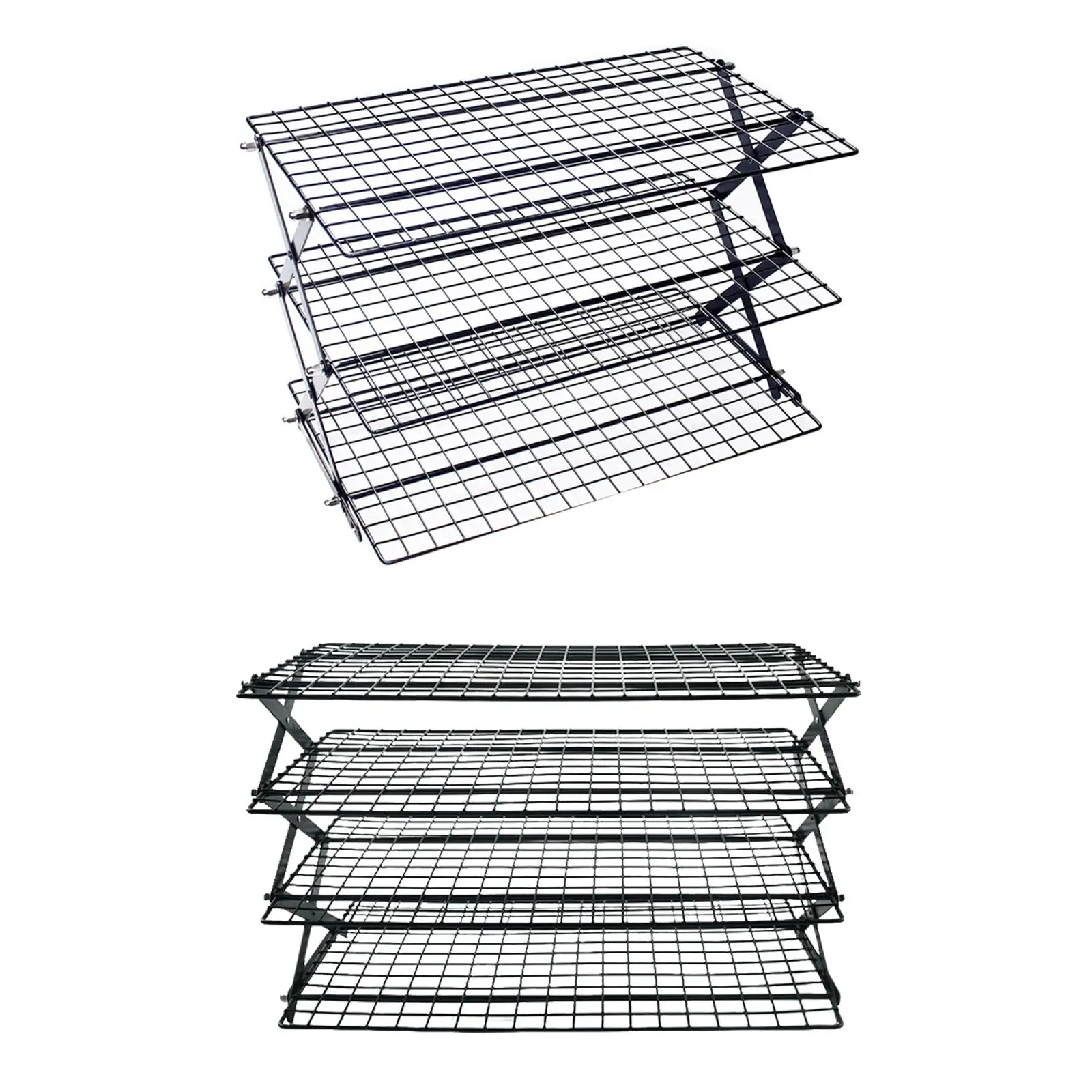 

Foldable Camping Food Stand Rack Multi Tiers Large Capacity Baking Cooling Rack for Snacks Dessert Cupcakes Yard Party Picnic