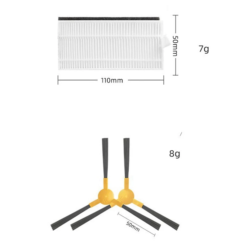 HEPA Filters Side Brushes Compatible For X500 EXVAC660 Mamibot Robot Vacuum Cleaner Accessories