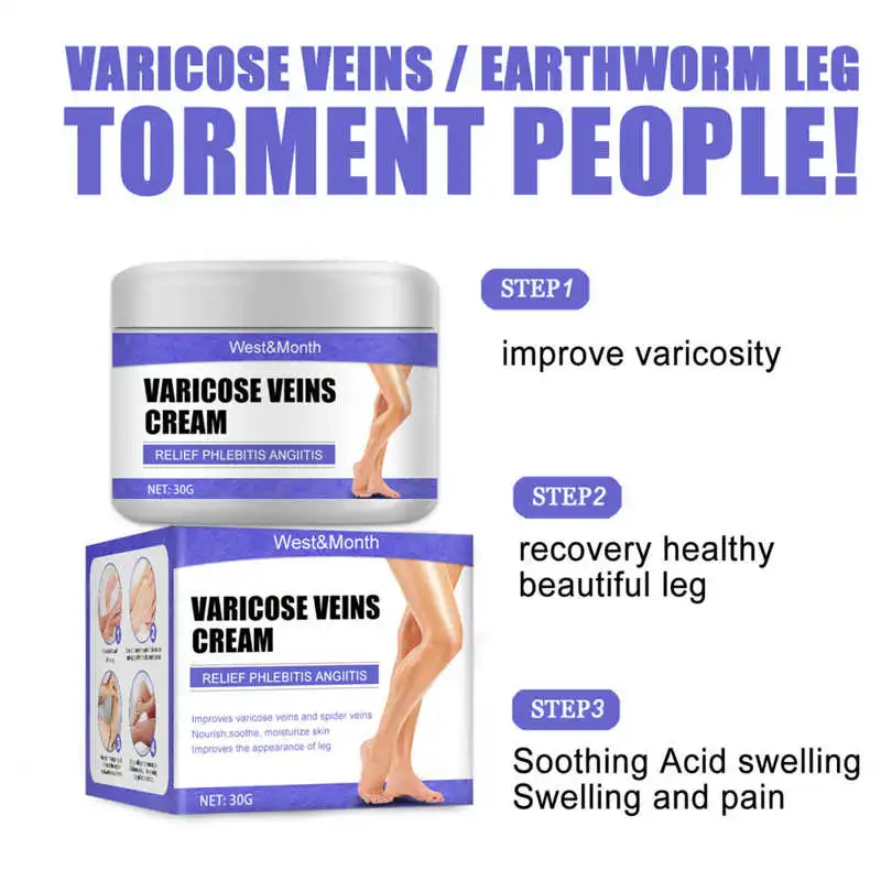 

Heel File 30g Varicose Veins Cream Spider Veins Treatment Cream Externally Applying Phlebitis Skincare Ointment for Legs