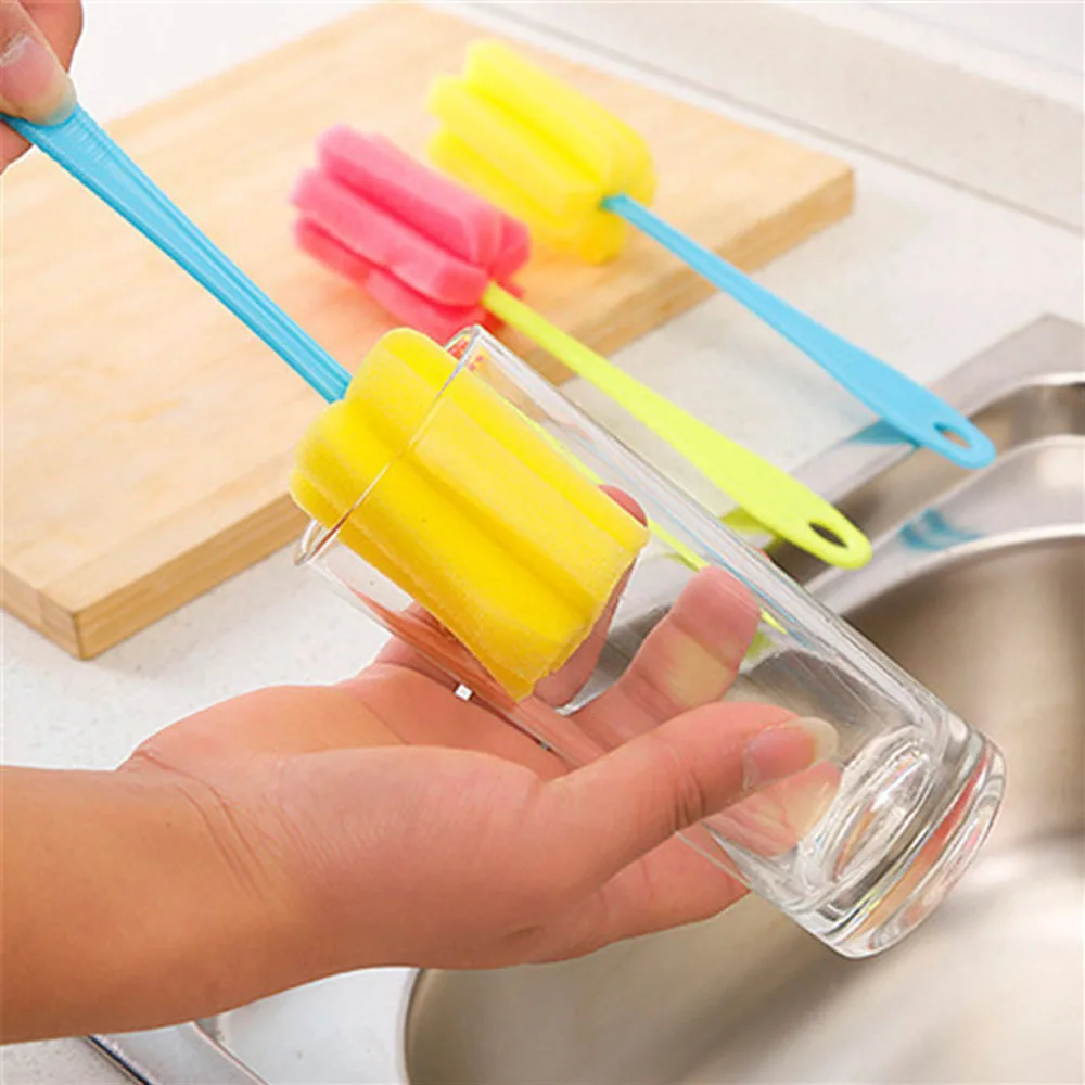 

1Pcs Durable Cup Brush Kitchen Cleaning Tool Sponge Brush For Wineglass Bottle Coffe Tea Glass Cup Mug Handle Brush High Quality