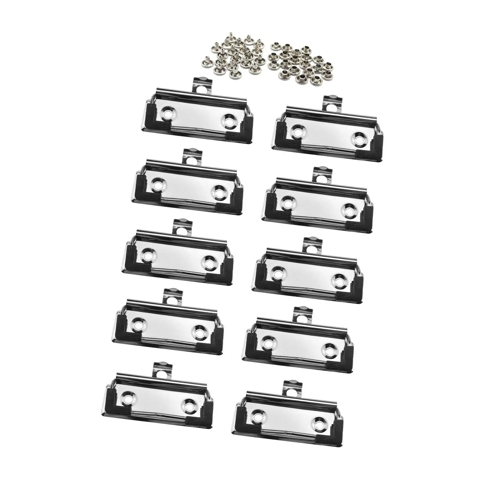 

10 Pieces Spring Loaded Surface Mount Handle Hook Hardware Clipboard Clips Mountable for Office Business Low Profile Clipboards