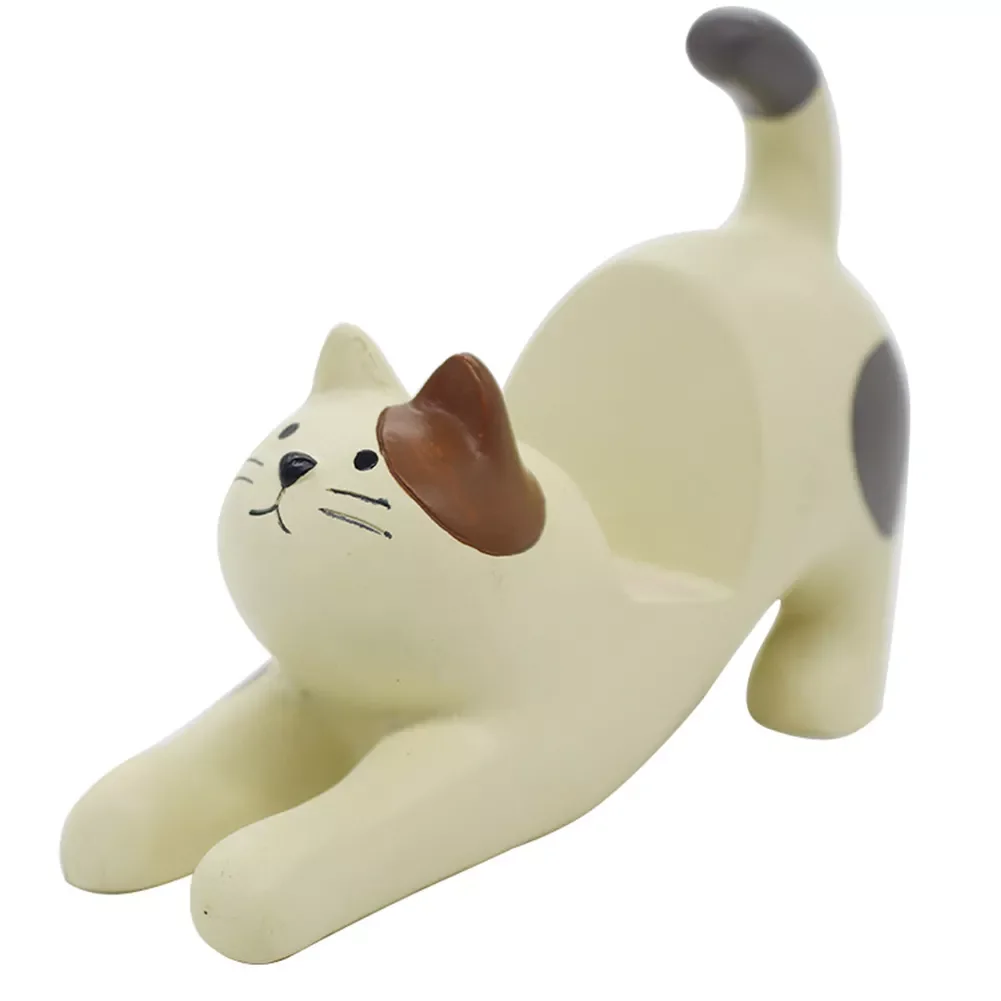 

Durable Decorative Cat Shape Phone Holder Fixing Desk Lazy Bracket Mobile Resin Accessories Mini 3D Cartoon Desktop Stand