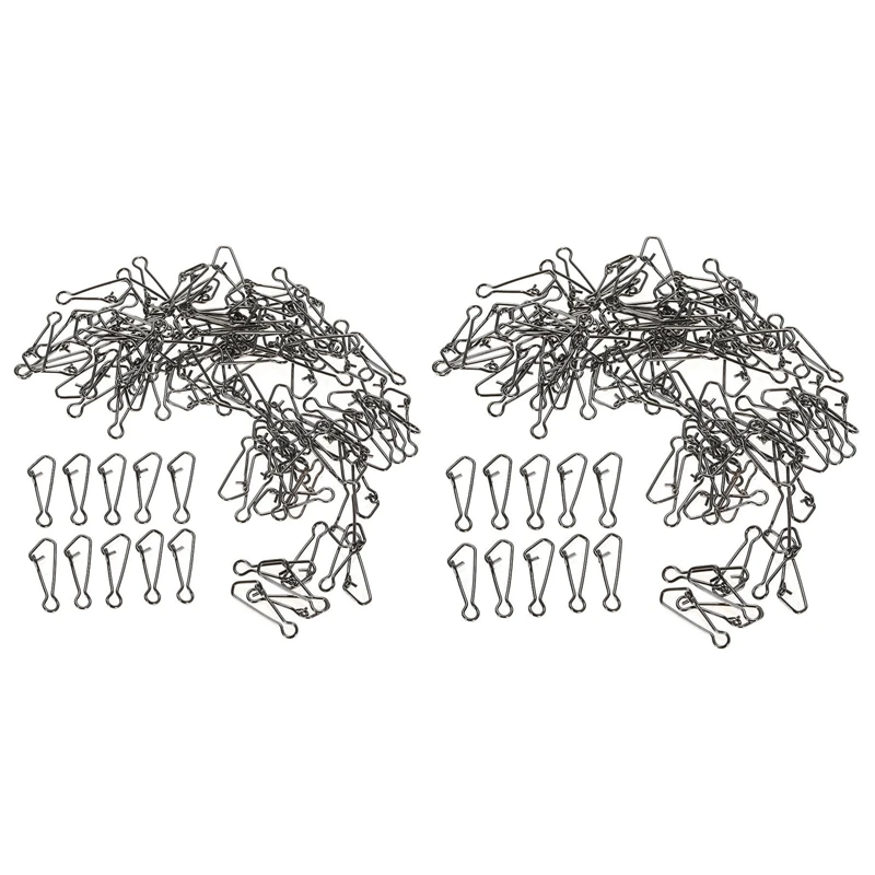 

200 шт. рыболовные крючки с застежкой рыболовный вертлюг с застежкой соединитель лески для ловли карпа L - 100 шт. 16 мм и 100 шт. 15 мм