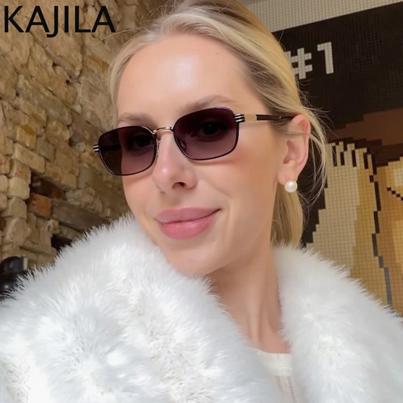 Прямоугольные солнцезащитные очки в маленькой оправе стиле панк женские 2021