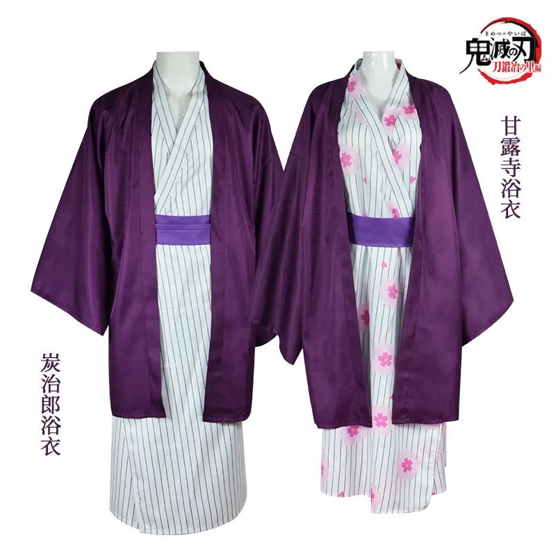 

Demon Slayer Season 3 Kimetsu Yaiba Swordsmith Village Original Kamado Tanjirou Kanroji Mitsuri Bathrobe Anime Cosplay Kimono