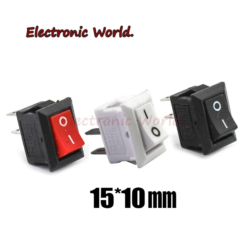 KCD11 15*10 мм SPST 250 В 3A 2-контактный Красный кнопочный переключатель встраиваемый ВКЛ./ВЫКЛ. Распределительное ПОЛОЖЕНИЕ 15x10 мм