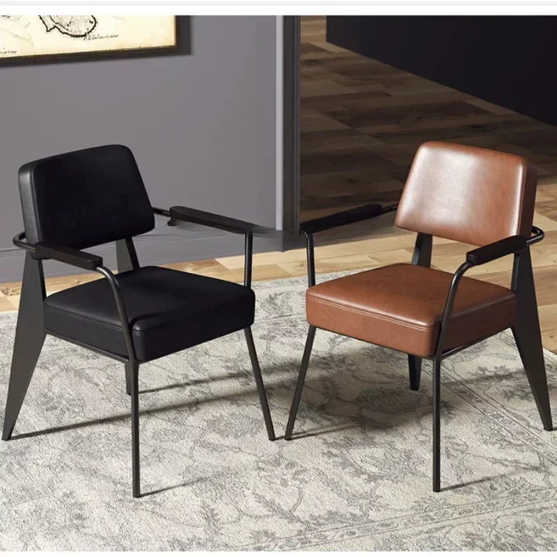 Дизайнерские обеденные стулья с поручнями комфортная работа со спинкой простые