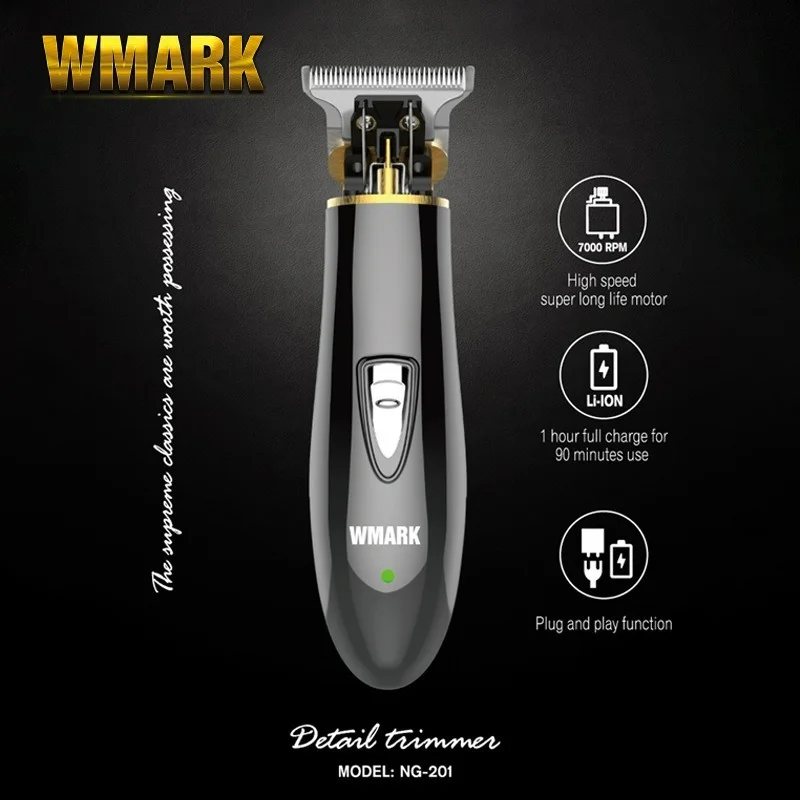 

Машинка для стрижки волос WMARK Мужская беспроводная, Профессиональная USB-машинка для стрижки волос в ретро стиле
